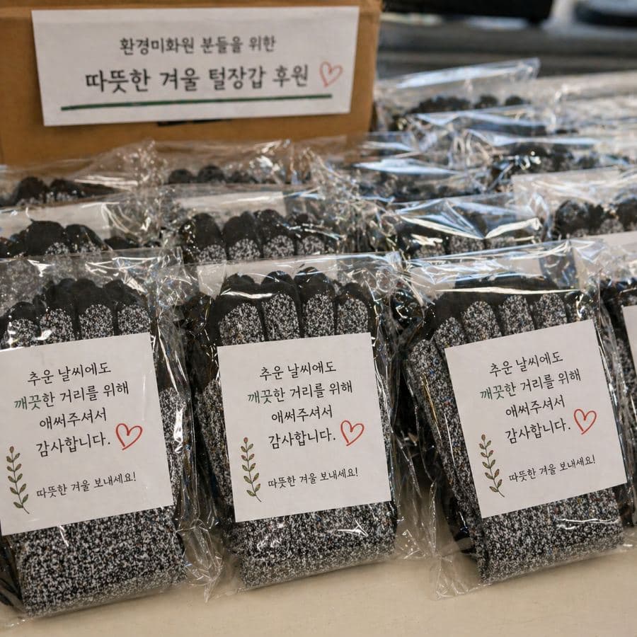 손편지와 장갑 선물